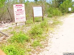 Megan Foxx caresses twat and gives a head