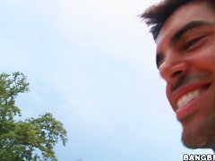 Megan Foxx caresses twat and gives a head