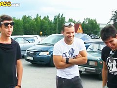 Hot russian chicks banging outdoors in forest casting Ally and Eniko