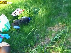 Hot Russian students enjoy fucking picnic!