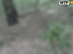 Skinny chick Angelina got used to getting orgasm in the doggy style in the park