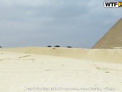 Beautiful Aurita sucking outdoors in Egypt