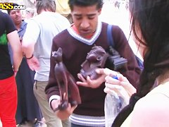 Beautiful Aurita sucking outdoors in Egypt