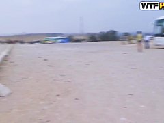 Beautiful Aurita sucking outdoors in Egypt