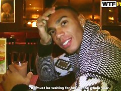 Young looking brunette Mystica sucks cock in public