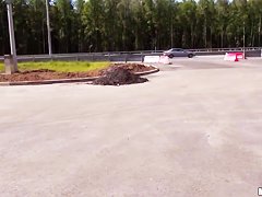 Hot Teen Sucking my Dick while Driving