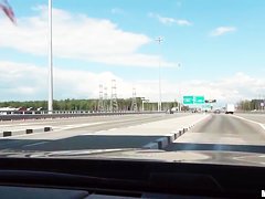 Hot Teen Sucking my Dick while Driving