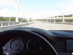 Hot Teen Sucking my Dick while Driving