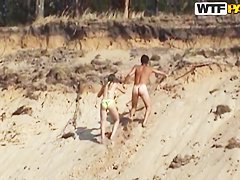 Guy bangs his hot girlfried so well outside