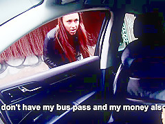 Victoria strips in the strangers car