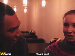 Amateur Penny goes to public toilet with dirty stud