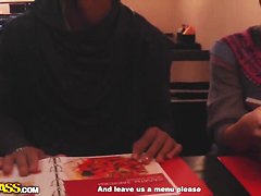 Amateur Penny goes to public toilet with dirty stud