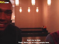 Amateur Penny goes to public toilet with dirty stud