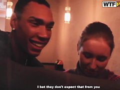 Amateur Penny goes to public toilet with dirty stud