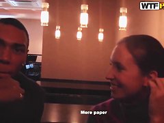 Amateur Penny goes to public toilet with dirty stud