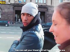 Amateur Penny goes to public toilet with dirty stud