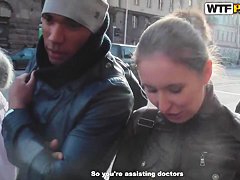 Amateur Penny goes to public toilet with dirty stud