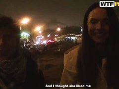 Young girl, named Natalie, pick uped in the night streets