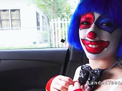 Petite teen clown fucking outdoor pov
