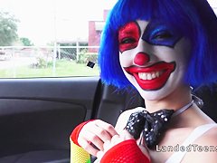 Petite teen clown fucking outdoor pov