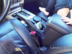 Busty police woman banged in car in countryside