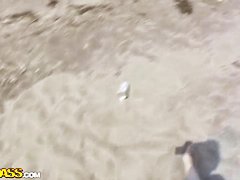 Slim and hot petite Dasi West gets pounded hard on beach