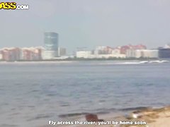 Slim and hot petite Dasi West gets pounded hard on beach