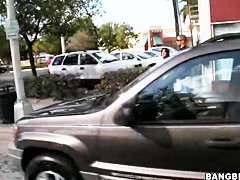 Chubby amateur Brittney gets filmed on the street