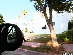 Chubby amateur Brittney gets filmed on the street