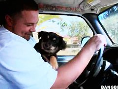 Chubby amateur Brittney gets filmed on the street