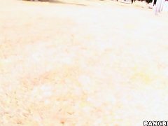 Chubby amateur Brittney gets filmed on the street