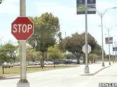 Teen latina Milah gets lured in a car for money