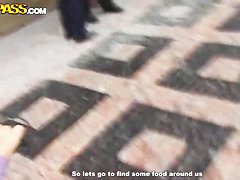 Krystinka uncovers her pussy and pisses