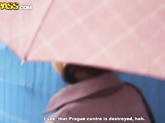 Krystinka uncovers her pussy and pisses