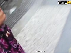 Krystinka uncovers her pussy and pisses