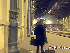 Hungarian hottie bangs huge cock