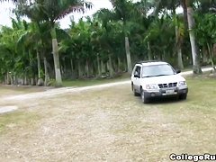 Schoolgirls going wild at the ranch