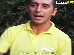 Awesome outdoor amateur action with hot couple