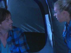 Samantha Saint and her man get busy in a tent in the middle of nowhere