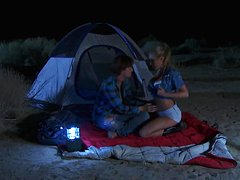Samantha Saint and her man get busy in a tent in the middle of nowhere