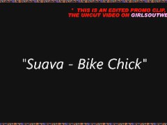 Skinny amateur blondie with two sex toys