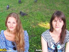 Outdoo sex scene with sexy Myra and her friend