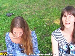 Outdoo sex scene with sexy Myra and her friend