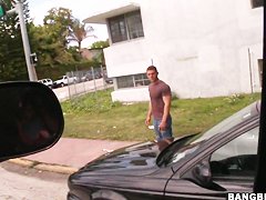 Brunette whore Charley Chase gives head in bang bus