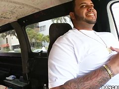 Brunette whore Charley Chase gives head in bang bus