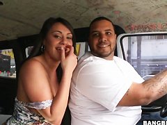 Brunette whore Charley Chase gives head in bang bus