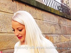 Blonde Hungarian student fucks for cash