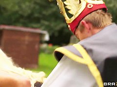 Danny D and Dolly Partem banging outdoors