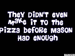 Busty whore Mason Moore teases young stud in bath