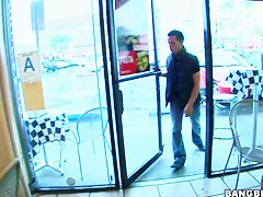 Busty whore Mason Moore teases young stud in bath